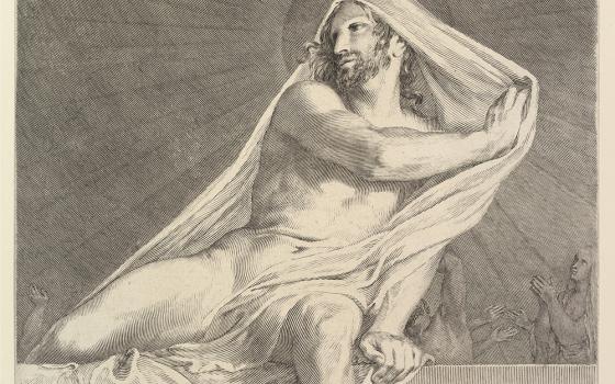 "The Resurrection," a 1683 engraving by Claude Mellan (Metropolitan Museum of Art)