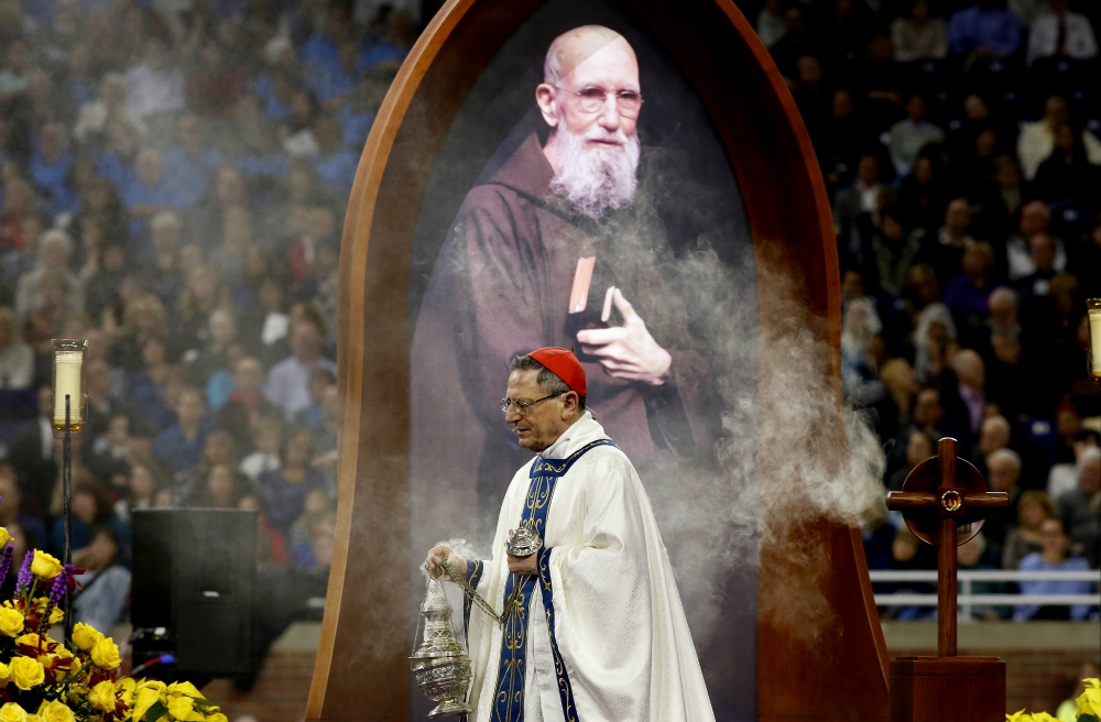 Cardinal Angelo Amato, prefect of the Congregation for Saints' Causes, concelebrates the beatification Mass of Blessed Solanus Casey Nov. 18 at Ford Field in Detroit. (CNS/Courtesy of Michigan Catholic/Jeff Kowalsky)