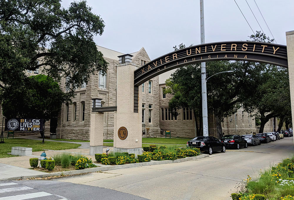 A Black Lives Matter sign is seen near the main entrance to Xavier University of Louisiana in New Orleans in 2020. (Wikimedia Commons/Natemup)