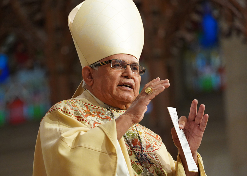 Cardinal Álvaro Ramazzini of Huehuetenango, Guatemala, delivers his homily as he celebrates a special Mass in honor of the Black Christ of Esquipulas, Guatemala, Jan. 5, 2020, at St. Patrick's Cathedral in New York City. (CNS/Gregory A. Shemitz)