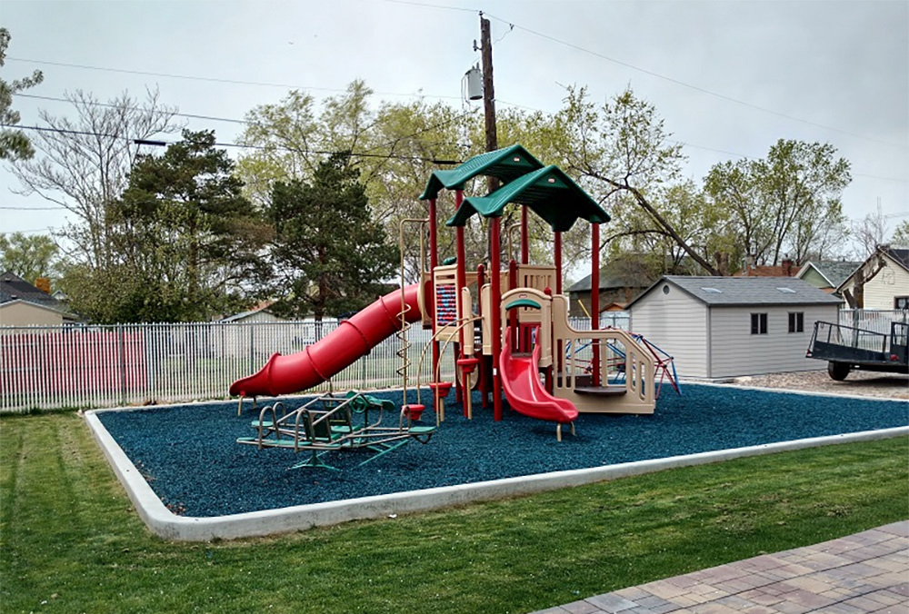 Operated by the Daughters of Charity of St. Vincent de Paul, the nonprofit Give Me a Chance includes a playground for children who attend the agency's afterschool program. (Courtesy of Give Me a Chance/Marissa Konkol)