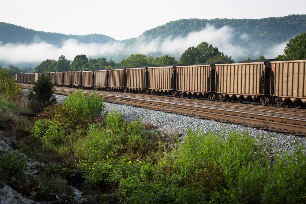 A train carries coal near Ravenna, Kentucky, Aug. 21, 2014. 