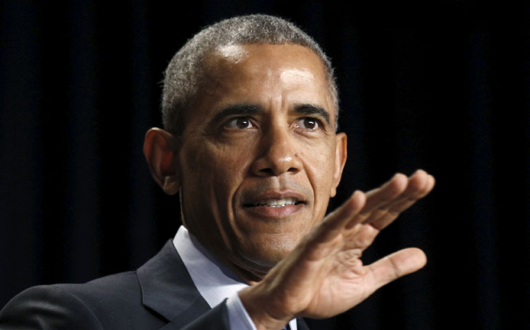 U.S. President Barack Obama speaks at the National Prayer Breakfast in Washington Feb. 4. (CNS/Reuters/Kevin Lamarque)