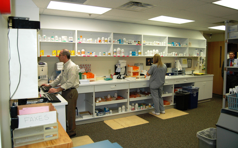 The pharmacy at the Sister Maura Brannick CSC Health Center (William E. Odell)