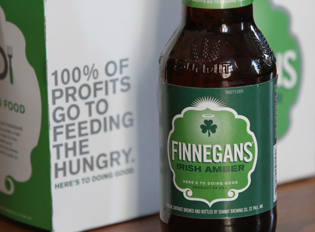Finnegans beer, brewed in Minneapolis, contributes 100 percent of its profits to alleviate hunger. (CNS/The Catholic Spirit/Dave Hrbacek)