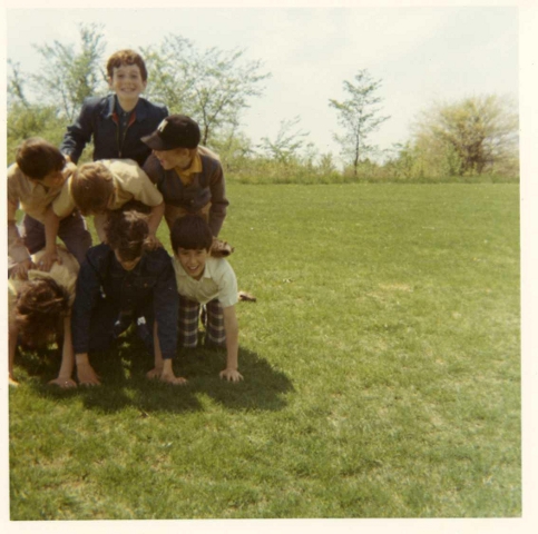 Jim Martin, top, with his fifth-grade friends at recess at Ridge Park Elementary School in Plymouth Meeting, Pa., circa 1969.