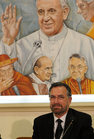 Rabbi David Rosen during a visit to the Vatican in February 2014 (Newscom/ABACA/Eric Vandeville)