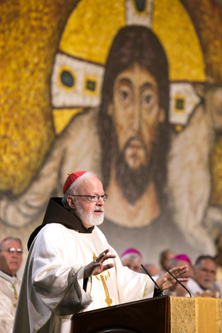 Cardinal Sean O'Malley of Boston delivers a homily Wednesday during a morning Mass at the Knights of Columbus 132nd Supreme Convention in Orlando, Fla. (CNS/Tom Tracy) 