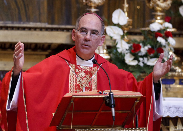 Archbishop J. Peter Sartain celebrates Mass in 2011 in Rome. (CNS/Paul Haring)