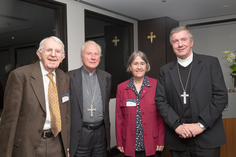 From left: Australian Catholic University professor emeritus Tony Johns, Archbishop Michael Louis Fitzgerald, Dominican Sr. Trish Madigan, Archbishop Christopher Prowse