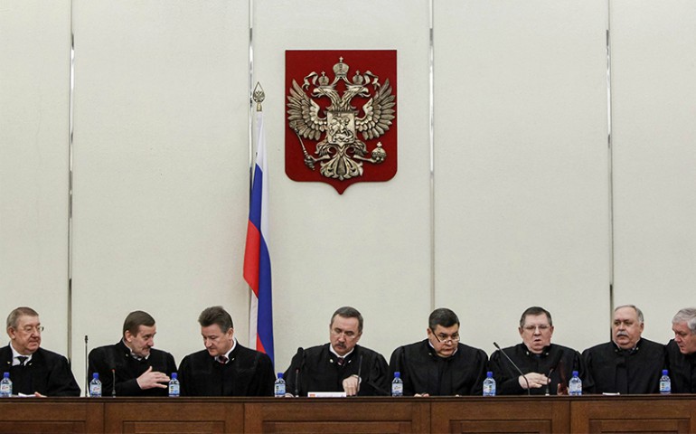 Judges of Russia’s Supreme Court attend a hearing in Moscow on Jan. 23, 2014. (Reuters/Maxim Shemetov)