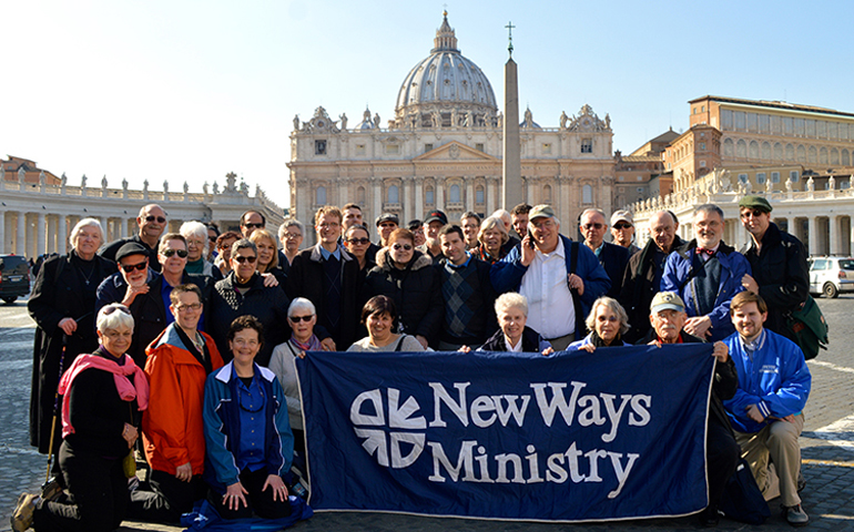 Photograph taken on Feb. 18, 2015, when New Ways Ministry’s pilgrimage group was given VIP seats to a papal audience in St. Peter’s Square. (New Ways Ministry)
