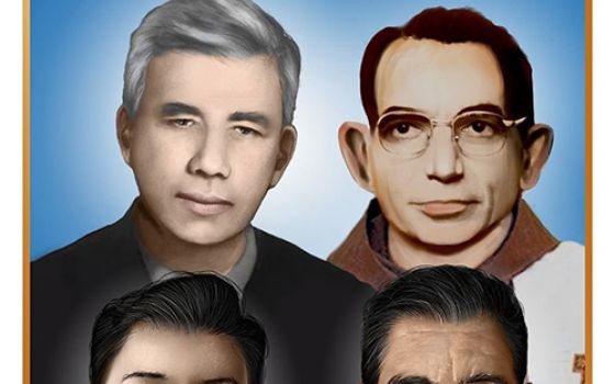 Official portraits of four Salvadorans set for beatification in San Salvador Jan. 22, 2022 (CNS illustration/Beatification Office of the Archdiocese of San Salvador)