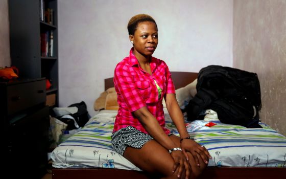Blessing Obuson, 19, from Nigeria, rescued from human traffickers, poses for a portrait in a shelter on the outskirts of Moscow in this Feb. 21, 2019, file photo. (CNS/Reuters/Maxim Shemetov)