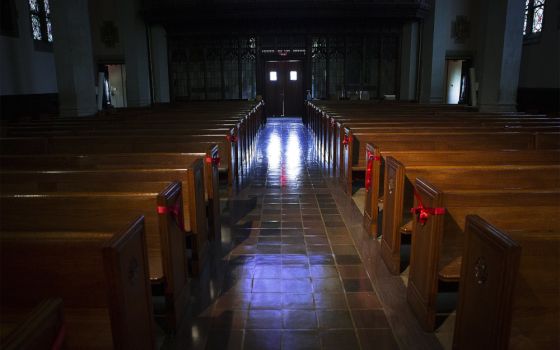Empty pews are seen at St. Gabriel Catholic Church in Washington