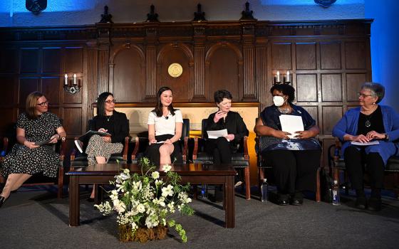 The panel for the April 17 event "Faith, Feminism, and Being Unfinished: The Question of Women's Ordination" at Georgetown University (Courtesy of Georgetown University/Leslie E. Kossoff)
