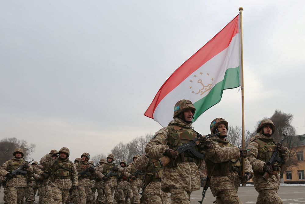 A ceremony in Almaty, Kazakhstan, Jan. 13, marks the beginning of the withdrawal of peacekeeping troops of the Collective Security Treaty Organization from Kazakhstan. Kazakh President Kassym-Jomart Tokayev had summoned the troops Jan. 2 to help quell rio