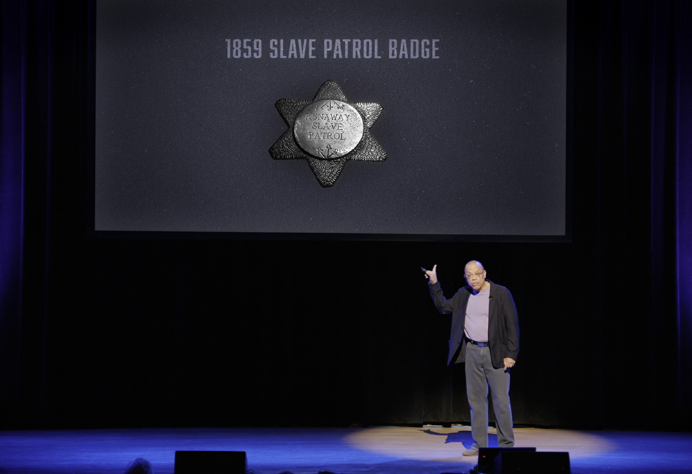 Jeffery Robinson at New York City's Town Hall in "Who We Are: A Chronicle of Racism in America" (Courtesy of Sony Pictures Classics/Jesse Wakeman)