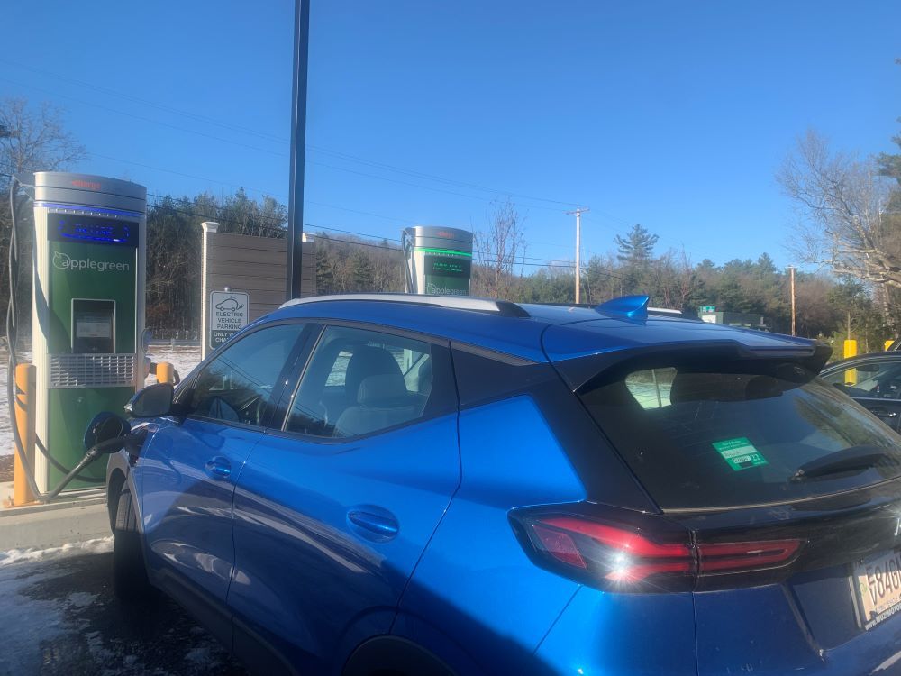 Connecting to charging stations along the road can be iffy at times. This one required a call to a helpline. (NCR photo/Bill Mitchell)