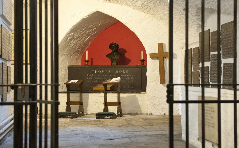 The tomb of St. Thomas More is seen in the crypt of the St. Peter ad Vincula chapel in the Tower of London. (CNS/Marcin Mazur) The tomb of St. Thomas More is seen in the crypt of the St. Peter ad Vincula chapel in the Tower of London. (CNS/Marcin Mazur)