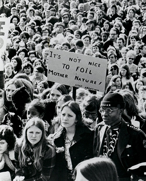 Young people take part in the first March for Life in 1974 in Washington. (CNS)