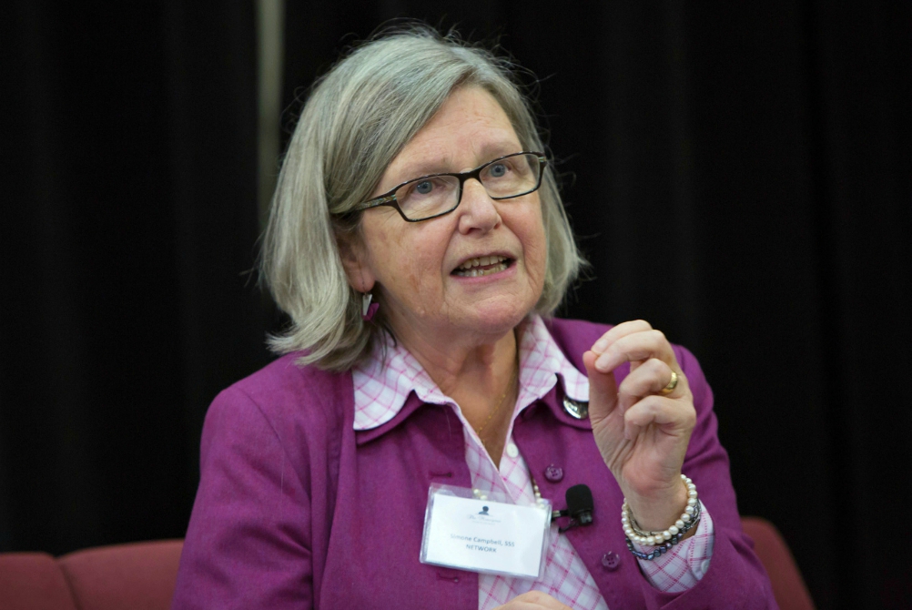 Social Service Sr. Simone Campbell, executive director of the Catholic social justice lobbying group Network (CNS/Nancy Wiechec)