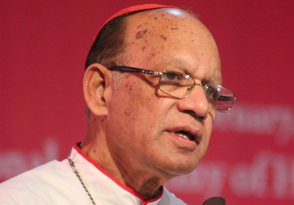 Indian Cardinal Oswald Gracias speaks at a meeting of Indian Catholic bishops in Bangalore in 2015. (CNS/Anto Akkara)