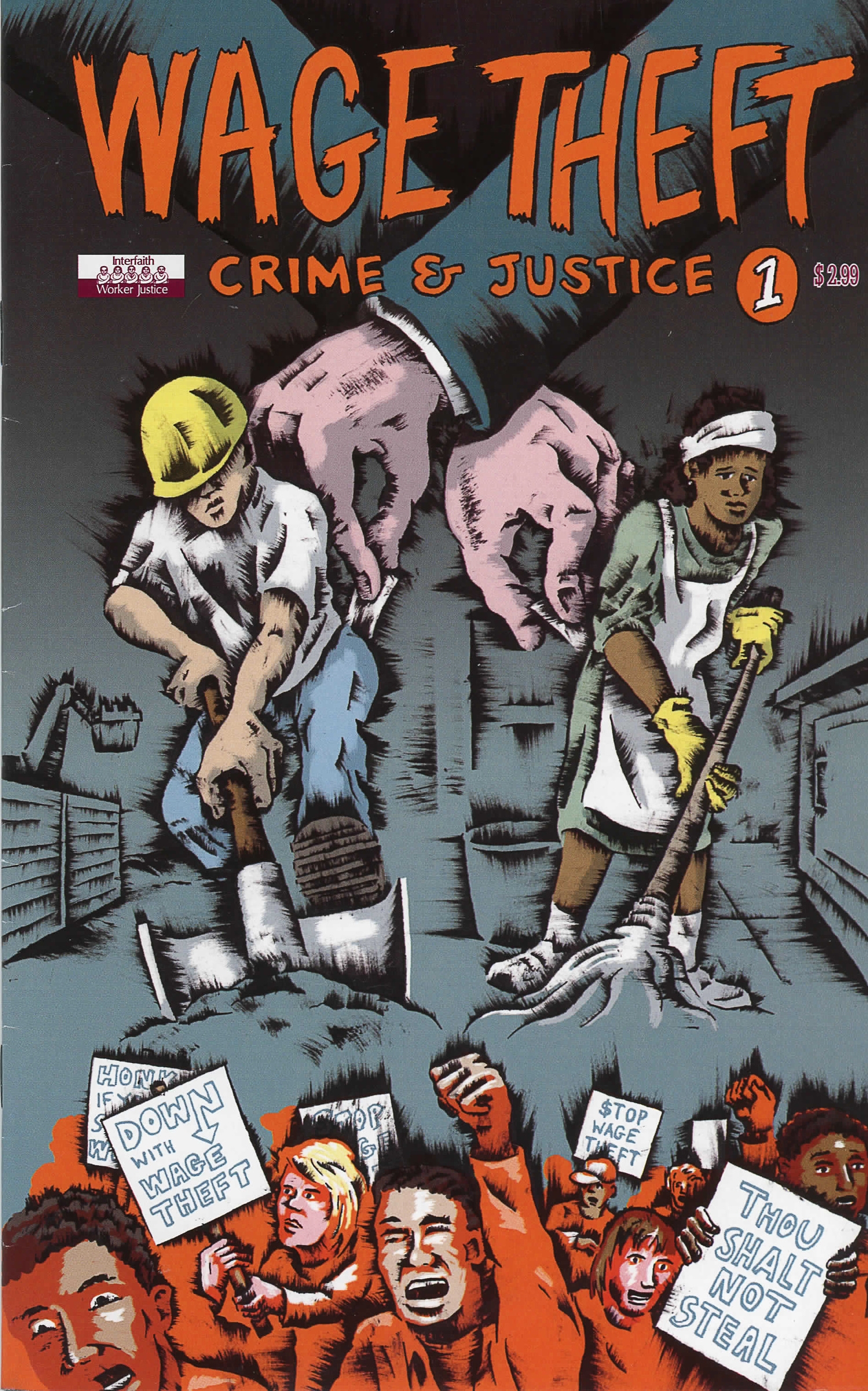 This is the cover of the comic book "Wage Theft: Crime and Justice."  Feb. 9, 2015. (CNS/Interfaith Worker Justice) 
