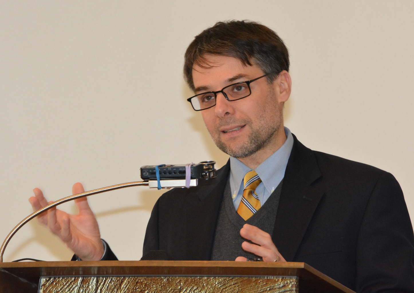 Massimo Faggioli delivers the annual Anthony Jordan Lecture Series at Newman Theological College Feb. 28, 2015, in Edmonton, Alberta. (CNS/Glen Argan, Western Catholic Reporter)