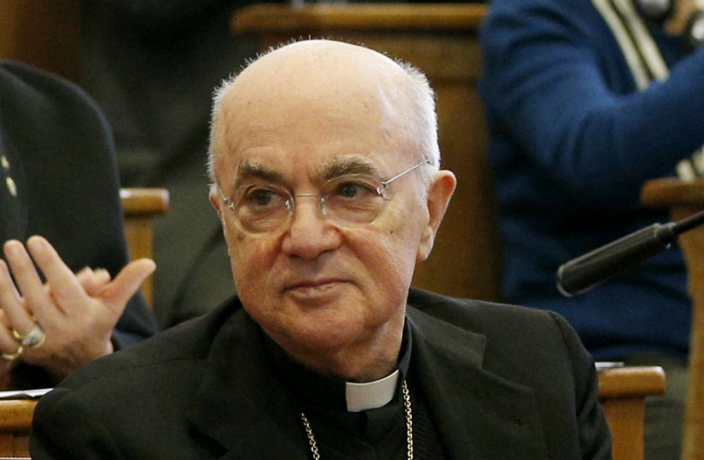 Archbishop Carlo Maria Viganò attends a conference on the 1968 encyclical "Humanae Vitae" in Rome Oct. 28, 2017. (CNS/Paul Haring)