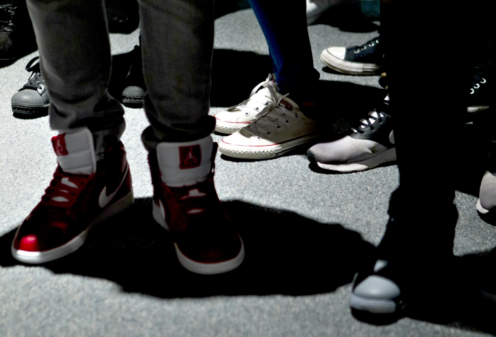 Young people stand during a daylong regional encuentro Oct. 28, 2017, at Herndon Middle School in Herndon, Virginia. (CNS/Tyler Orsburn)