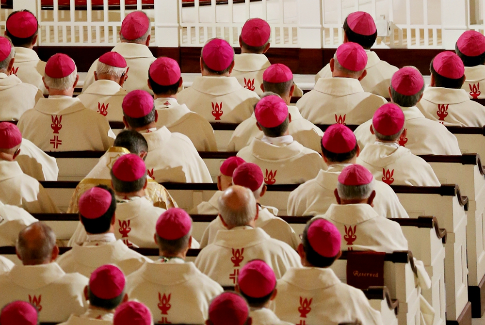 U.S. bishops listen to a homily during Mass at the Basilica of the National Shrine of the Assumption of the Blessed Virgin Mary in Baltimore on the eve of the November 2017 general assembly of the U.S. Conference of Catholic Bishops. (CNS/Bob Roller) U.S. bishops listen to a homily during Mass at the Basilica of the National Shrine of the Assumption of the Blessed Virgin Mary in Baltimore on the eve of the November 2017 general assembly of the U.S. Conference of Catholic Bishops. (CNS/Bob Roller)