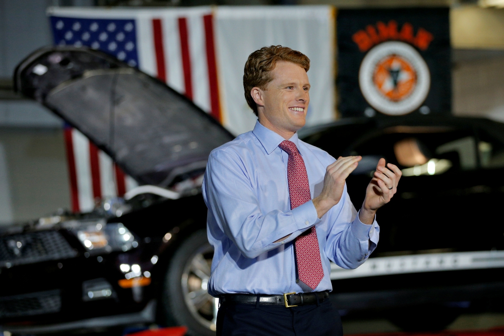 Rep. Joe Kennedy III, D-Massachusetts, a Catholic, takes the stage Jan. 30 in Fall River, Massachusetts, to deliver the Democratic rebuttal to President Donald Trump's first State of the Union address. (CNS/Reuters/Brian Snyder)