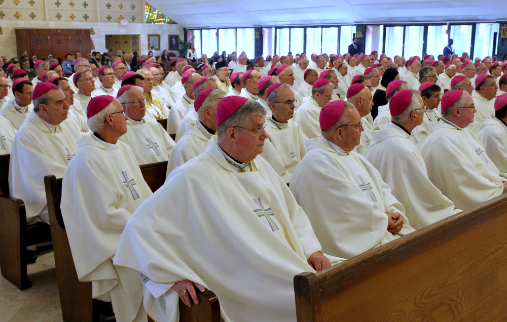 Prelates attend Mass June 13 at St. Pius X Catholic Church during the U.S. Conference of Catholic Bishops' annual spring assembly in Fort Lauderdale, Florida. (CNS/Bob Roller)