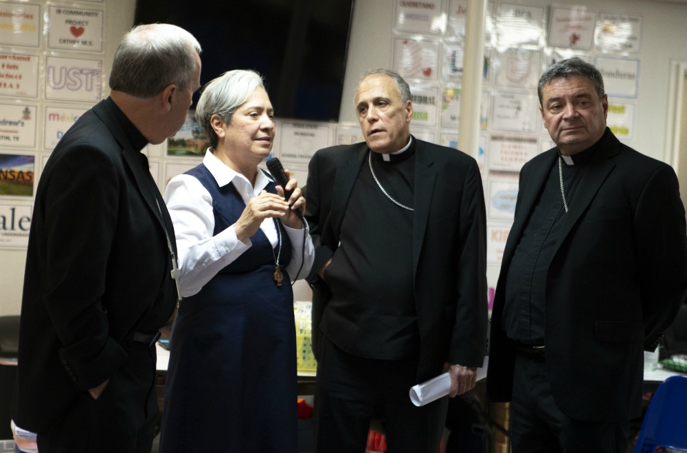 Sr. Norma Pimentel, executive director of Catholic Charities of the Rio Grande Valley in Texas, speaks to an audience July 1 as she shows a delegation of U.S. bishops a respite center for new immigrant arrivals in McAllen, Texas. (CNS/Chaz Muth) Sr. Norma Pimentel, executive director of Catholic Charities of the Rio Grande Valley in Texas, speaks to an audience July 1 as she shows a delegation of U.S. bishops a respite center for new immigrant arrivals in McAllen, Texas. (CNS/Chaz Muth)