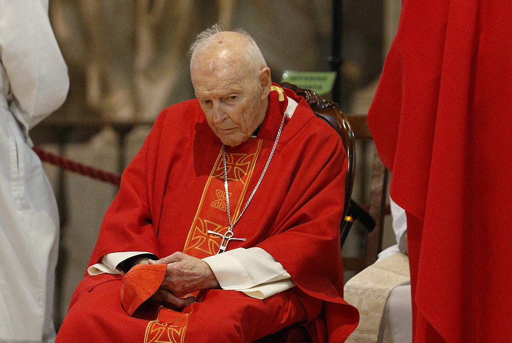 Then-Cardinal Theodore McCarrick attends a Mass April 11, 2018, in Rome. (CNS/Paul Haring)