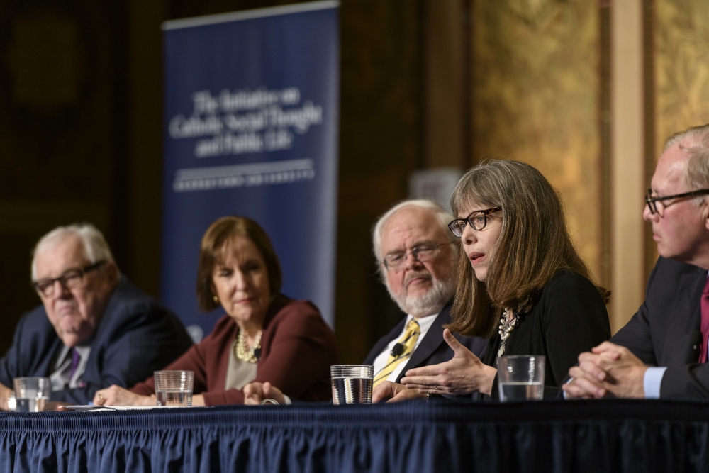 From left: Robert Bennett, Karen Tumulty, John Carr, Dawn Eden Goldstein and Kevin Byrnes (Georgetown University/Rafael Suanes) From left: Robert Bennett, Karen Tumulty, John Carr, Dawn Eden Goldstein and Kevin Byrnes (Georgetown University/Rafael Suanes)