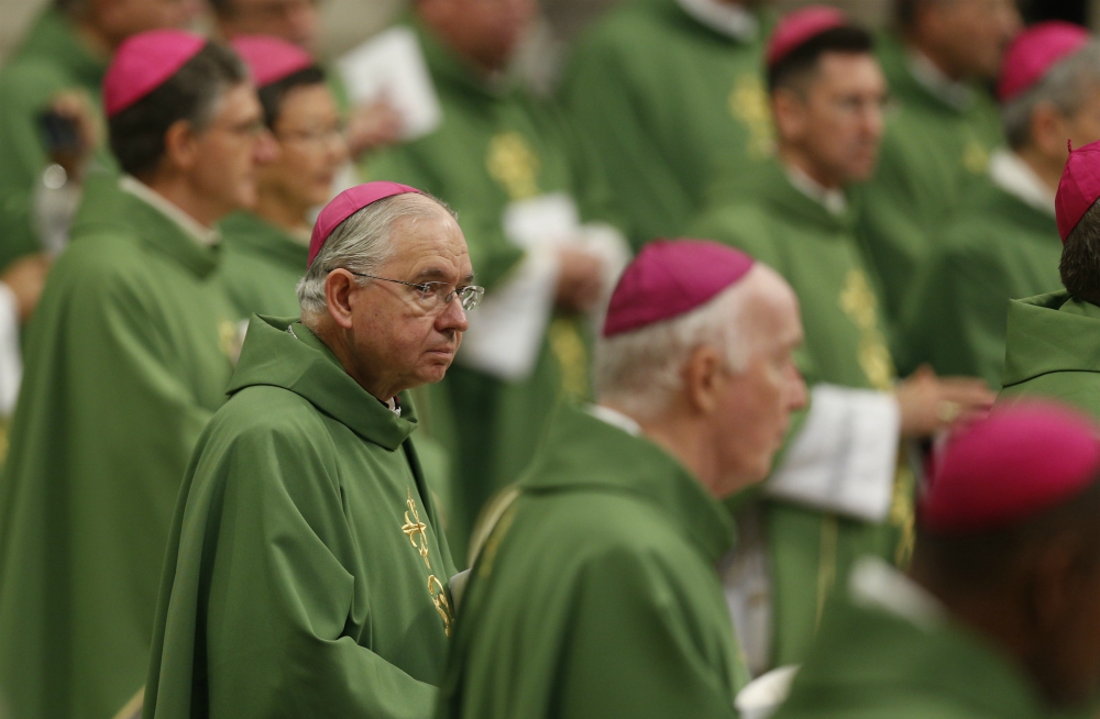 Archbishop José Gomez arrives for the closing Mass of the Synod of Bishops on young people in St. Peter's Basilica at the Vatican Oct. 28, 2018. (CNS/Paul Haring)