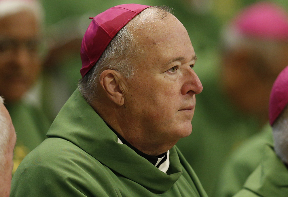 San Diego Bishop Robert McElroy attends the opening Mass of the Synod of Bishops for the Amazon celebrated by Pope Francis in St. Peter's Basilica at the Vatican Oct. 6, 2019. (CNS/Paul Haring)