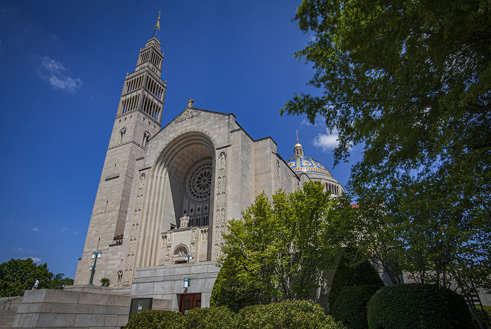 The Basilica of the National Shrine of the Immaculate Conception in Washington is seen in mid-May 2020. (CNS/Chaz Muth)