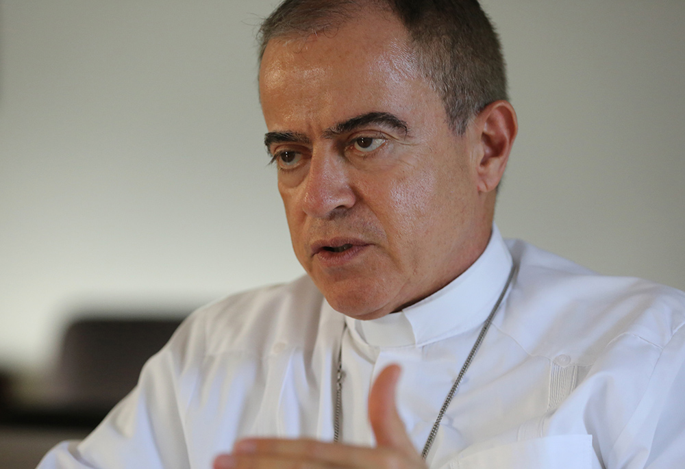 Archbishop Roberto Gonzalez Nieves of San Juan, Puerto Rico, gestures during a 2017 interview in San Juan. (CNS/Bob Roller) Archbishop Roberto Gonzalez Nieves of San Juan, Puerto Rico, gestures during a 2017 interview in San Juan. (CNS/Bob Roller)