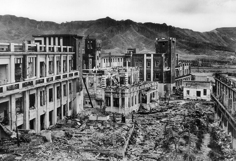 Nagasaki, Japan, is pictured four years after an atomic bomb was detonated over the city Aug. 9, 1945. (CNS/Milwaukee Journal Sentinel files, USA TODAY NETWORK via Reuters)