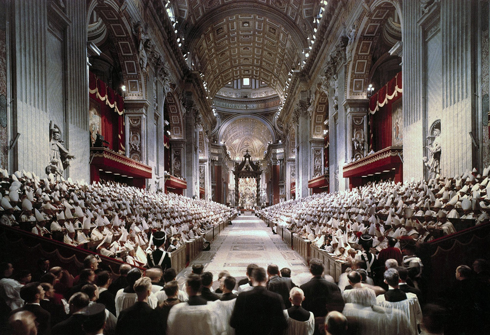 The opening session of the Second Vatican Council in St. Peter's Basilica at the Vatican Oct. 11, 1962. In the Dogmatic Constitution on the Church, the council described the family as the "domestic church." (CNS/Catholic Press Photo/Giancarlo Giuliani) The opening session of the Second Vatican Council in St. Peter's Basilica at the Vatican Oct. 11, 1962. In the Dogmatic Constitution on the Church, the council described the family as the "domestic church." (CNS/Catholic Press Photo/Giancarlo Giuliani)