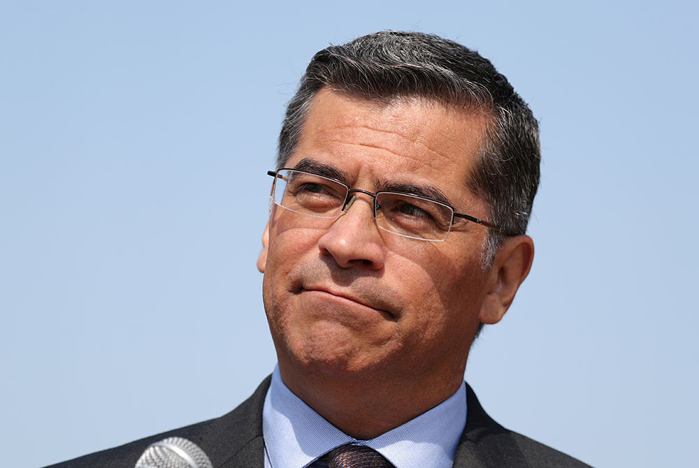 California Attorney General Xavier Becerra speaks during an Aug. 2, 2018, media conference in Los Angeles. Becerra is President-elect Joe Biden's pick for secretary of the Department of Health and Human Services. (CNS/Lucy Nicholson, Reuters)