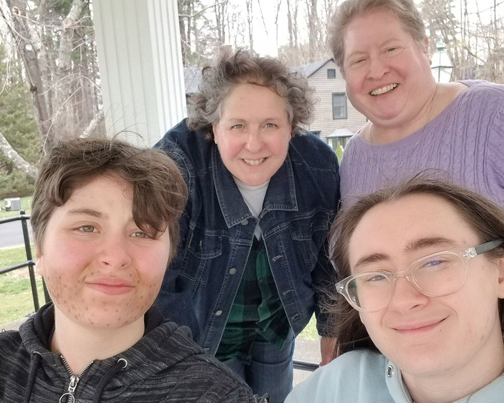 Marianne Duddy-Burke, top right, takes a family photo with her spouse Becky and their children Finn and Emily. The Catholic Church turned Marianne and Becky away from adopting children because "they knew we were a female couple." She and Becky eventually Marianne Duddy-Burke, top right, takes a family photo with her spouse Becky and their children Finn and Emily. The Catholic Church turned Marianne and Becky away from adopting children because "they knew we were a female couple." She and Becky eventually