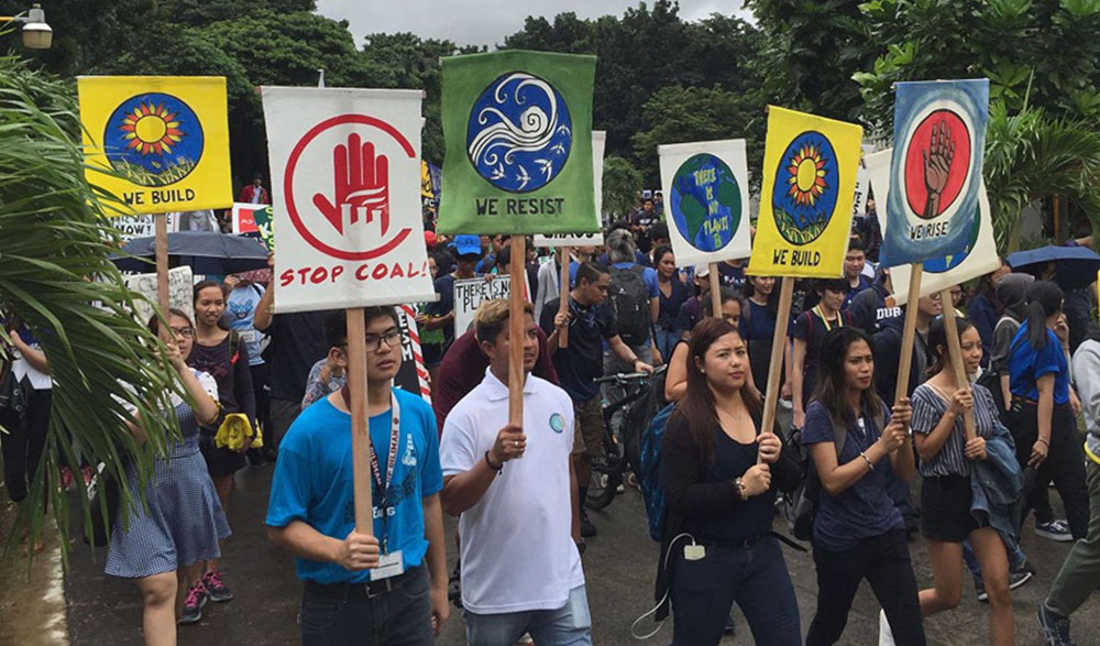 Youth climate activists in Manila, Philippines, were among 4 million people worldwide who participated in the Global Climate Strike in September 2019. (CNS/Courtesy of Global Catholic Climate Movement)