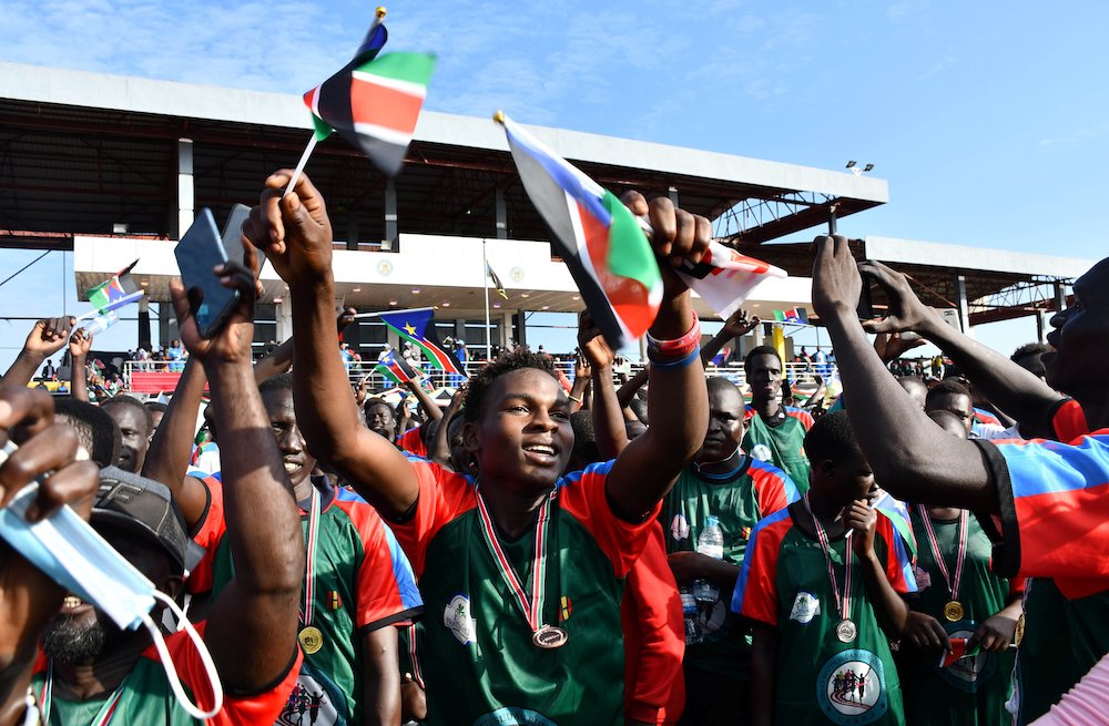 South Sudanese celebrate the 10th anniversary of the country's independence July 9 in Juba. (CNS/Reuters/Samir Bol)