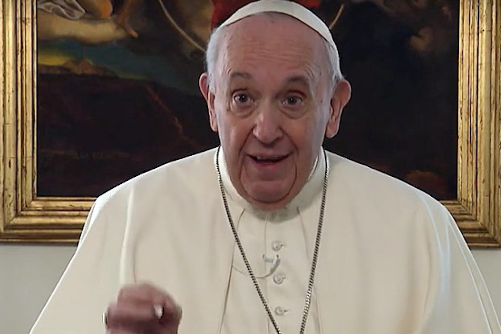 In a video message released by the Pope's Worldwide Prayer Network Aug. 3, Pope Francis offered his prayer intention for the month of August. (CNS screenshot/Vatican Media)