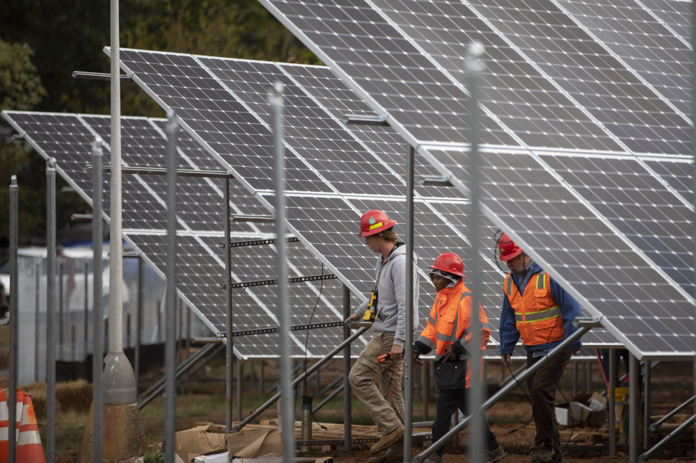 In 2019, workers installed more than 5,000 solar panels on Catholic Charities property in Northeast Washington. (CNS/Catholic Standard/Andrew Biraj)