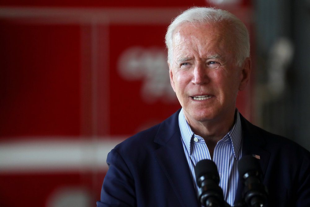 President Joe Biden gives remarks at Mather Airport Sept. 13 near Sacramento, California. (CNS/Reuters/Leah Millis)